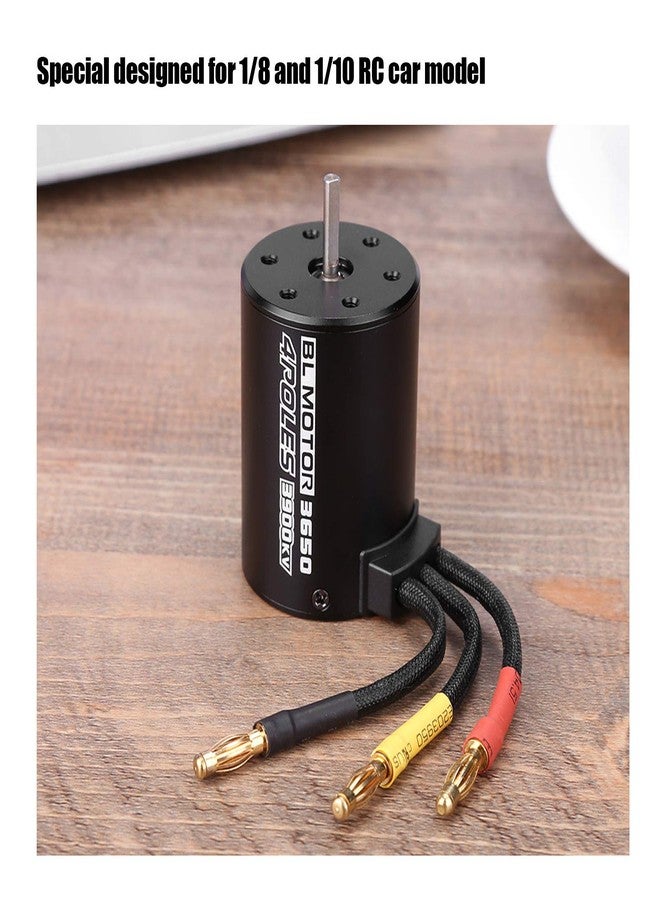 شانريا محرك بدون فرش، محرك 3650 3900KV، محرك بدون فرش رباعي الأقطاب ذو 12 فتحة، مكونات إلكترونية، محرك بدون فرش 3650 3900KV للسيارات التي تعمل بالتحكم عن بعد (محرك بدون فرش 3650 3900kv) - Image 2